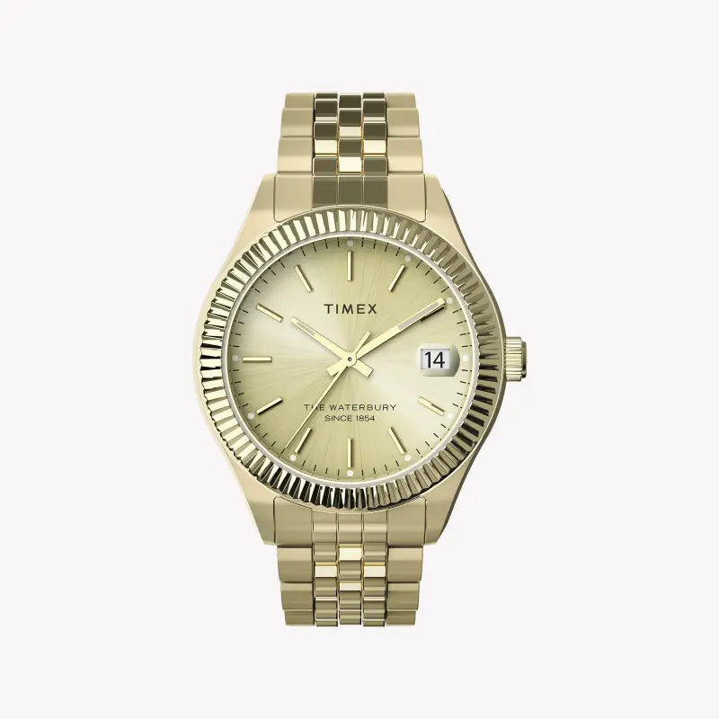 Timex Women's Gold Stainless Steel Watch, Gold Dial | Tw2t86900